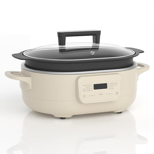 MAGNIFIQUE 6 Quart Multi-Cooker with 8-in-1 Casserole Programmable Slow Cooker, Dutch Oven, Pasta, Nonstick, Oven Safe Pot to 500°F Oatmeal Oatmeal
