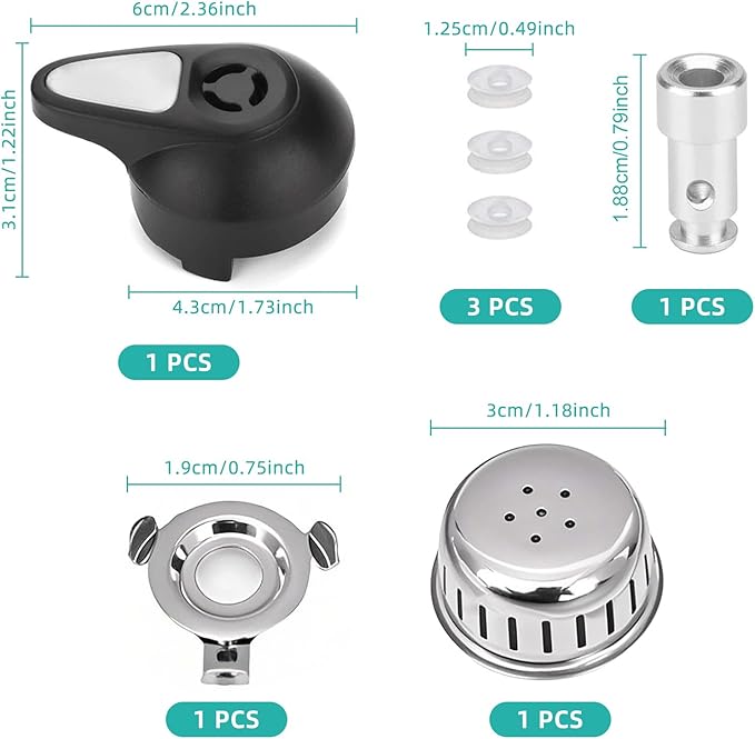 Steam Release Handle, Original Float Valve Replacement Parts with 3 Silicone Caps for Instant Pot LUX 5Qt, 6Qt,IP-LUX30, IP-LUX50, IP-LUX60 Pressure Cooker Steam Vale by ZYLONE