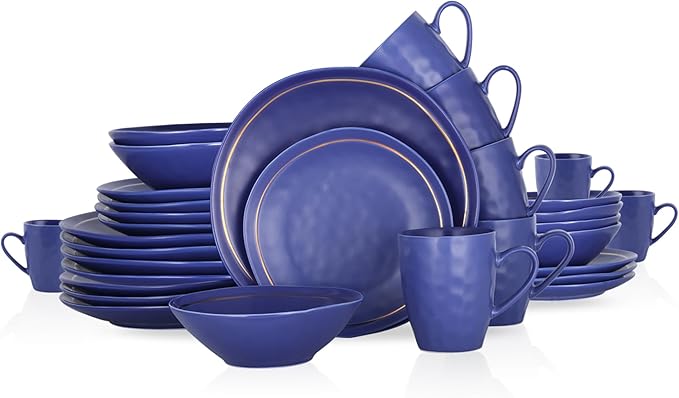 Stone Lain Clara 16-Piece Dinnerware Set Porcelain, Blue
