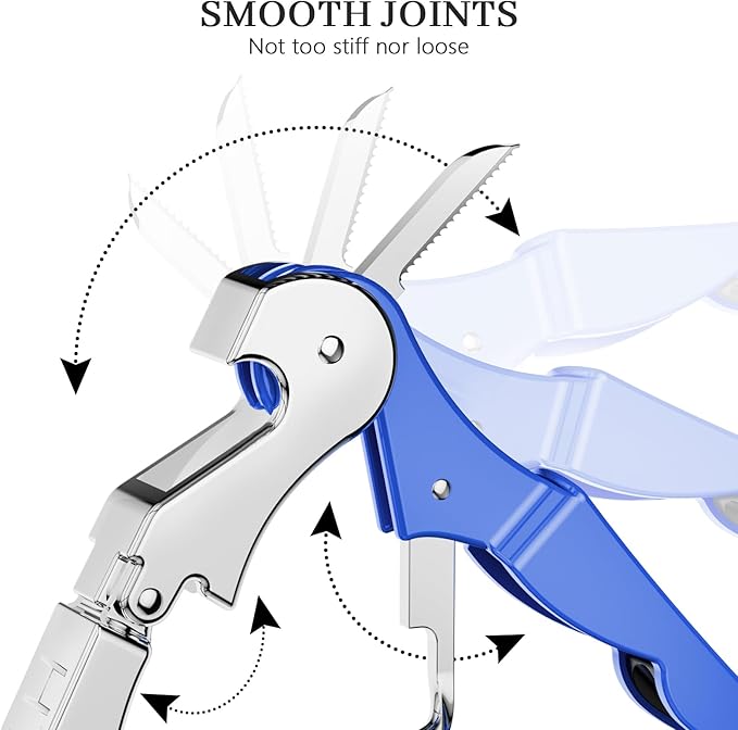 HYZ 2-Pack Wine Opener Waiter Corkscrew, Professional Wine Key for Servers, Bartender with Foil Cutter, Manual Wine Bottle Opener Double Hinged (Azure Blue)