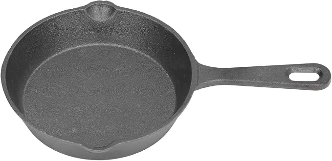 14cm Cast Iron Frying Pan, Pre Seasoned Small Skillets Nonstick Frying Pan Small Egg Skillet Flat Bottomed for Stovetop Oven Grill