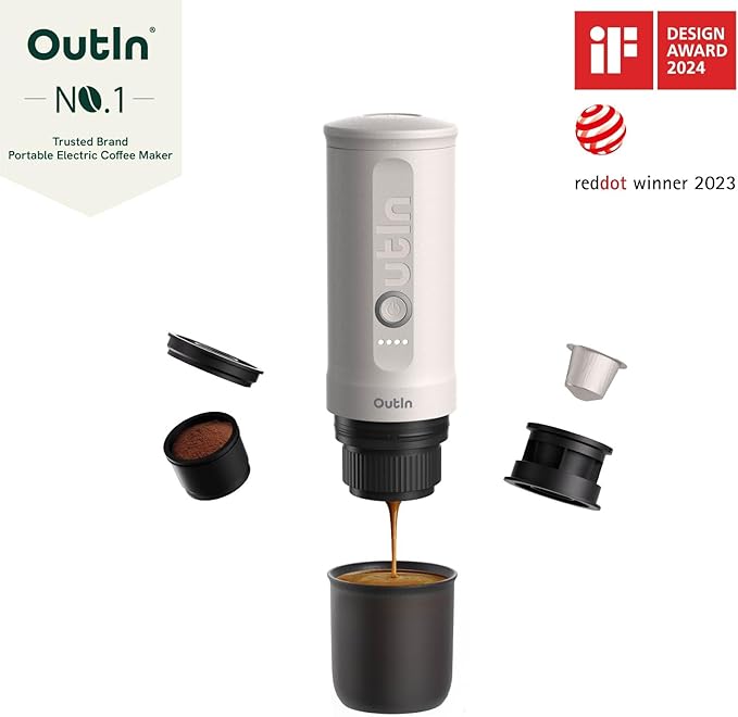 OutIn Nano Complete set Portable Espresso Machine with Double Shot Accessorries and Carry Bag