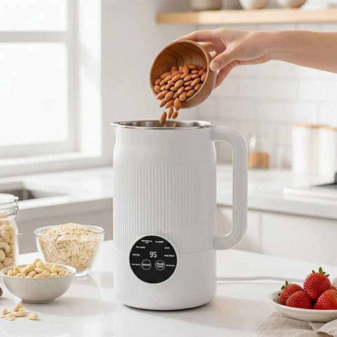 Nutripour - The 8-in-1 Multifunction Nut Milk & Juice Maker, Nutri Pour Nut Milk Maker for 40 oz Homemade Plant-Based Milk, Oat, Soy, Delay Start, Self-Cleaning, Automatic Nutmilk Maker Machine