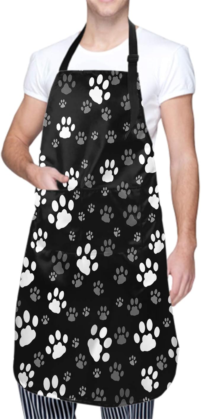 Funny Animal Apron with 2 Pockets Waterproof for Men Women Kitchen Garden Decor