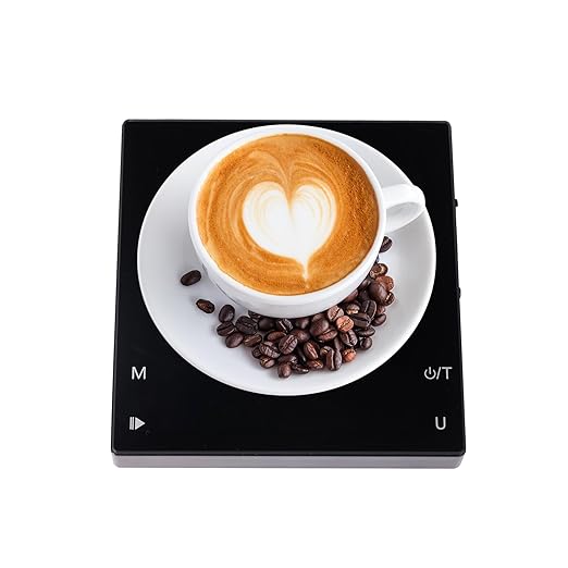 Mini Coffee Scale with Timer, 2kg Capacity, 0.1g Precision, Timemore Scale Rechargeable, Digital Espresso Scale with Tare Function, Black