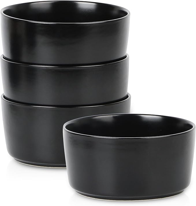 Stone Lain Eden 4-Piece Bowl Set Stoneware, Black