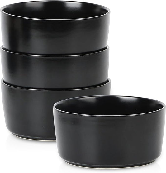 Stone Lain Eden 4-Piece Bowl Set Stoneware, Black