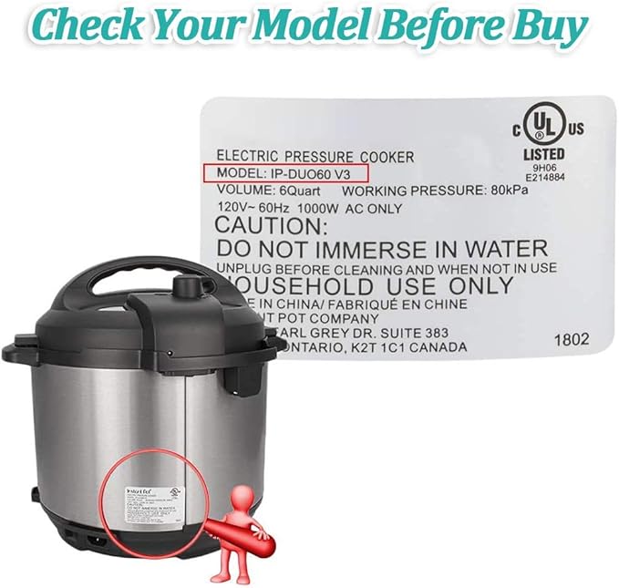 Steam Release Handle, Original Float Valve Replacement Parts with 3 Silicone Caps for Instant Pot LUX 5Qt, 6Qt,IP-LUX30, IP-LUX50, IP-LUX60 Pressure Cooker Steam Vale by ZYLONE