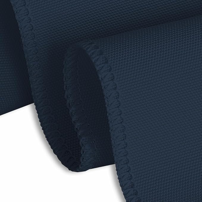 LTC LINENS Tablecloth 90 x 132-Inch Rectangular Polyester Tablecloth with Rounded Corners, Navy Blue, (90132-010178)