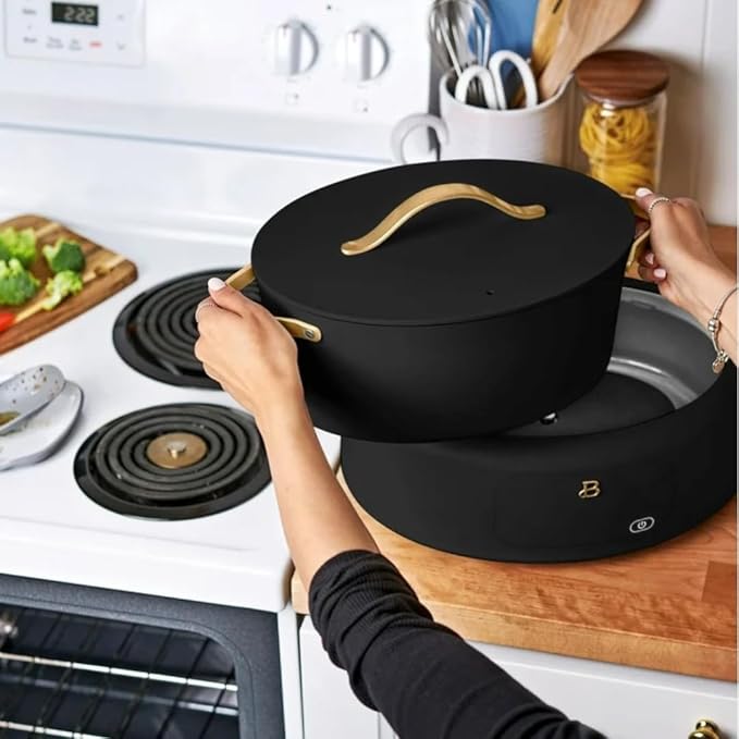 Beautiful 10-in-1,6Qt Electric Multi-Cooker with 7 Presets,Oven-Safe Pot & Lid,Sauté,Steam,Slow Cook,Slow Cooker, Simmer, Rice & More – Touch Display, Dishwasher Safe, Serves Up to 7 (Black Sesame)