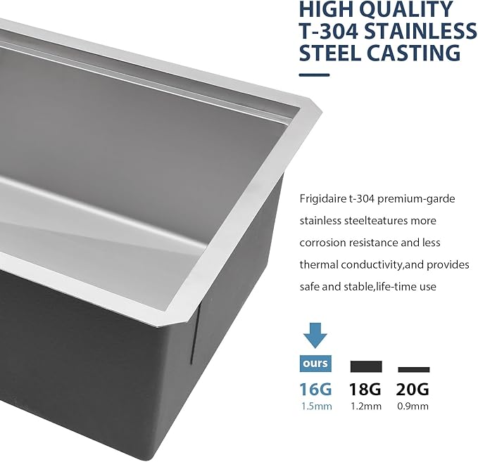 Lordear 36 Inch Undermount Kitchen Sink Stainless Steel 16 Gauge Workstation Single Bowl Handmade Kitchen Sinks Basin Under Counter, 36X19X10 Inch