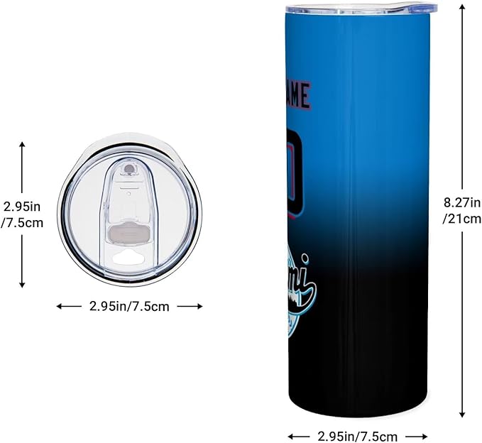 Custom Tumbler Stainless Steel Cup Personalized Baseball Vacuum Insulation Travel Mug Add Your Name Number Fans Gift for Baseball Fans