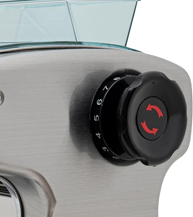 Electric Pasta Maker, Tabletop Automatic Noodle Machine with Practical Brush, Powerful Stainless Steel Fresh Pasta Dough Roller with Power Switch 9 Gears, for Home Use 110V 135W