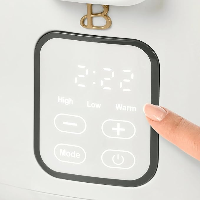 Beautiful 4-Qt Programmable Slow Cooker with Hinged Locking Lid & Touch Display – 3 Heat / 4 Timer Settings (White Icing)