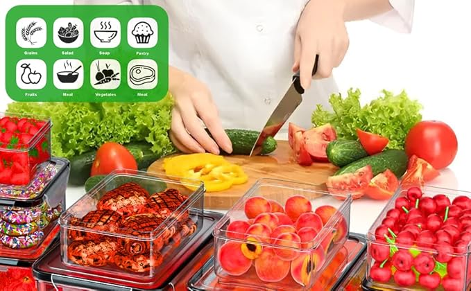 62 Pcs Large Food Storage Containers with Lids Airtight,Total 656OZ(31 Containers &31 Lids), Reusable BPA-Free Plastic Food Container for Kitchen Organization, Leakproof Meal-Prep Containers for Lunch