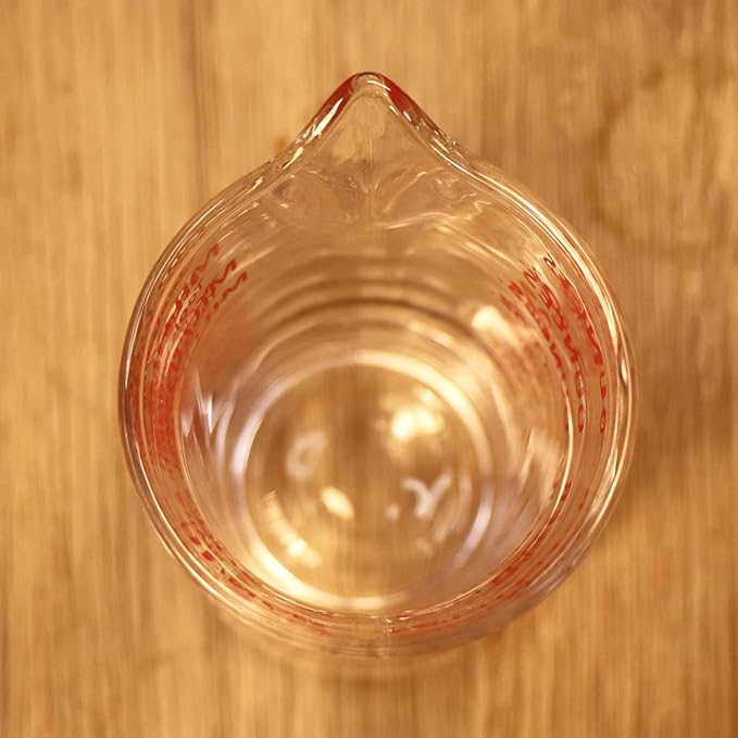 Ackers 3oz/90ml Glass Measuring Cup – Shot Glass with Double Scale-Ounce,Ml Markings for Kitchen & Bar(Red Line)