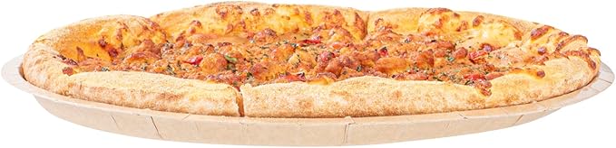 Restaurantware-Eco Pie 12 Inch Paper Pizza Trays, 25 Round Pizza Pans - Oven-Ready, Microwavable, Kraft Paper Pan For Individual Personal Pizzas, For Baking, Cooking, Bread, Meat, Or Pies