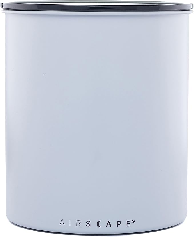 Planetary Design Airscape Kilo Coffee Storage Canister - US Patented Inner Plunger Lid Removes Excess Oxygen - Don't Buy airtight, Buy AIR-Less - Holds 2.2 lbs Coffee Beans - (Matte Gray)
