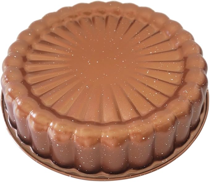 Charlotte Cake Pan 10 Inch, Flower Shaped Charlotte Mold Pan, Carboon Steel Round Cake Molds for Baking, Nonstick Special Bakeware - Gold