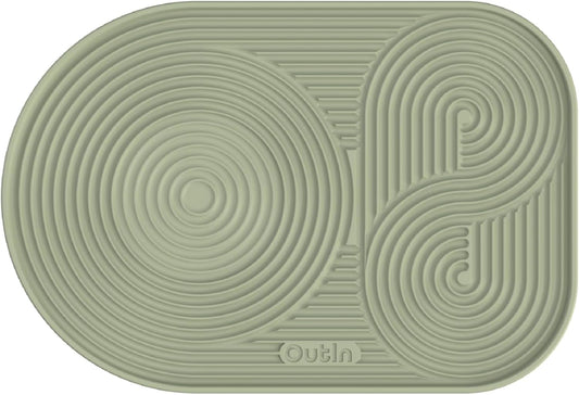 OutIn Silicone Coffee Mat, Foldable Waterproof, Drip Tray Mat For OutIn Products & Portable Coffee Makers 9.8’’ x6.7’’ (Green)