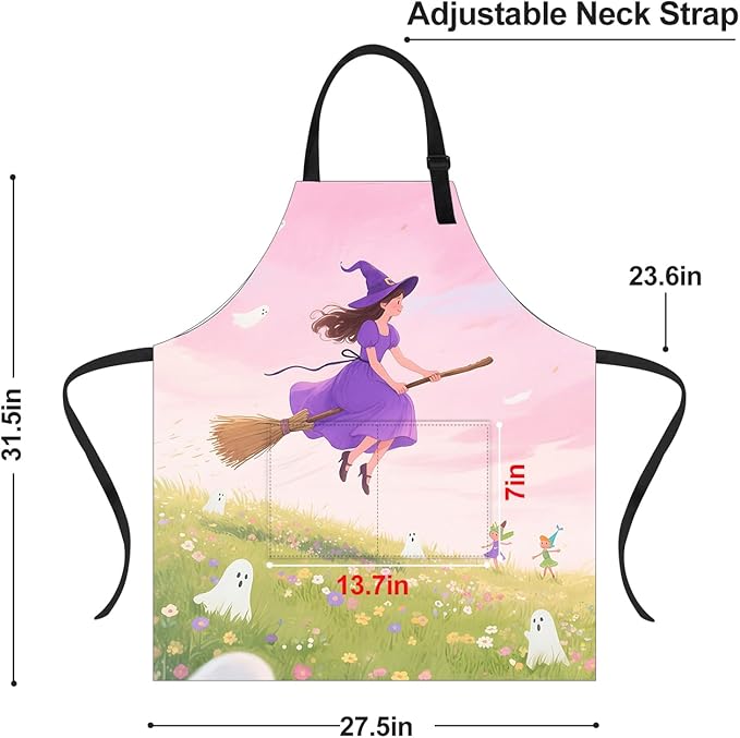 Halloween Apron Home Kitchen Cooking Baking Gardening for Women Men with Pockets waterproof 32x28 inch