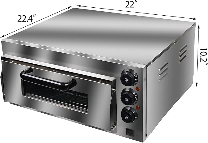 ZXMT Commercial Pizza Oven 2000W Stainless Steel Pizza Oven Countertop 110V Electric Pizza and Snack Oven Deluxe Pizza and Multipurpose Oven for Restaurant Home Pizza Pretzels Baked Dishes