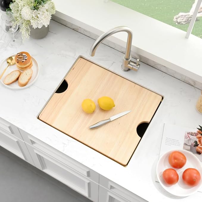 Small Gold Kitchen Sink, 21 x 18 Inch Gold Wet Bar Prep Undermount Kitchen Sink Workstation 16 Gauge Stainless Steel Single Bowl Basin