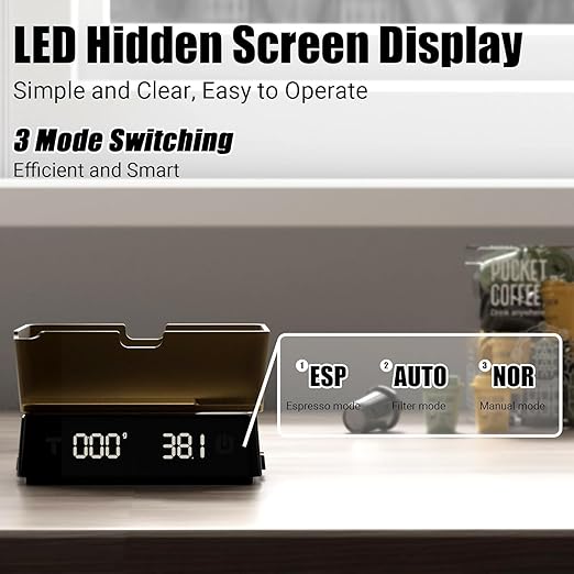 Coffee Scale PRO - 0.1g Precision Digital Rechargeable Espresso Scale with Timer, LED Hidden Screen, Portable Compact for Coffee Beans, Grounds, Baking & Food, Spill-Free Notched Lid for Easy Pouring