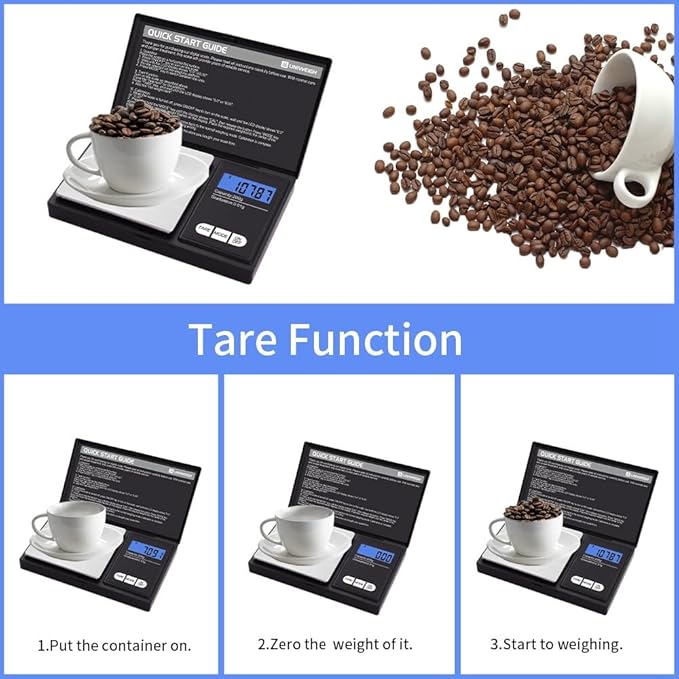 Gram Scale,200 gx0.01 g(7.05 oz x 0.001 oz) Digital Pocket Scale,Electronic Smart Weigh Scale,Portable Small Jewelry Scale Grams and Ounces,Mini Scale with LCD Display,Tare (UA200)