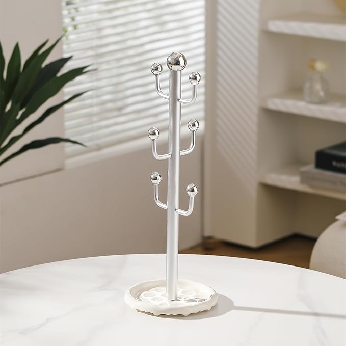 6 High-End Glass Coffee Mugs with Handles and Holders, 12 Ounce Classic Vertical Striped Glass Mug Set, Transparent Tea Cups for Hot and Cold Drinks, American Style, Latte, Cappuccino