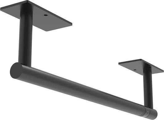 Paper Towel Holder Under Cabinet, Self Adhesive or Wall Mounted SUS304 Stainless Steel Paper Towel Holder for Kitchen, Bathroom, Farmhouse, Barbecue and Laundry (Matte Black)