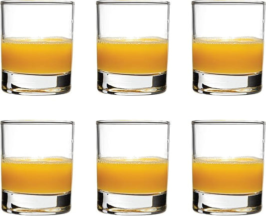Vikko SMALL 5 Ounce Juice Glass, Set of 6 Mini Glass Cups, Heavy Base Tasting Glasses, Dishwasher Safe