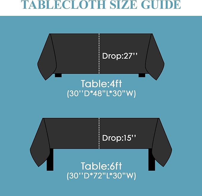 VidaFete 60*84inch Rectangle Tablecloth Polyester Table Cloth，Stain Resistant and Wrinkle Polyester Dining Table Cover for Kitchen Dinning Party Wedding Rectangular Tabletop Buffet Decoration(Black)