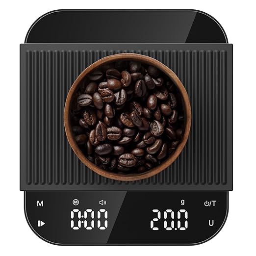 Ultrean 5.9" Coffee Scale, Rechargeable Coffee Scale with Timer, 3kg/0.1g Accuracy for Pour Over and Drip Coffee, Portable Digital Kitchen Scale with Automatic Timing, LCD Display