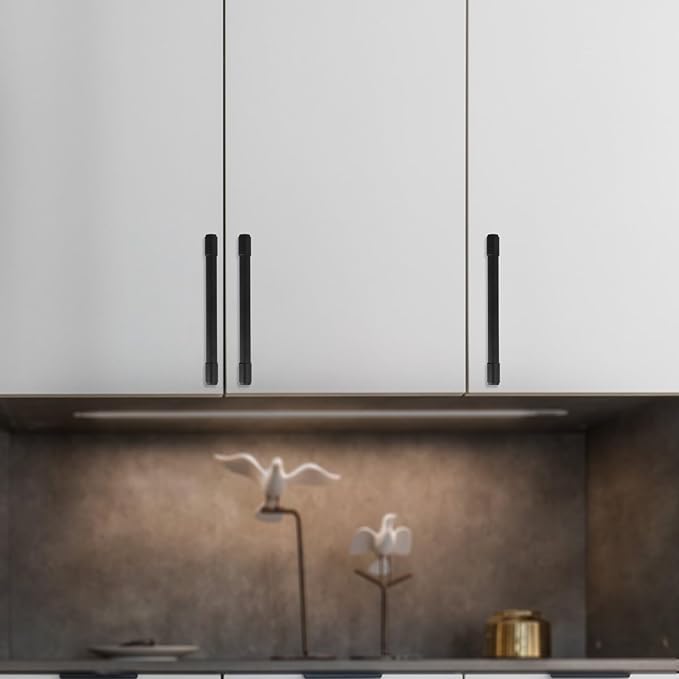 10 Pack Matte Black Cabinet Pulls 7.5 Inch(192mm) Hole Centers Kitchen Cabinet Handles Black Drawer Pulls