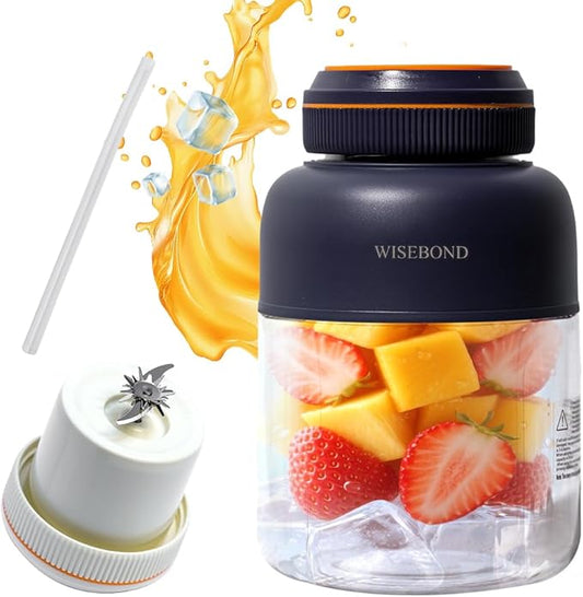 WISEBOND Portable Smoothie Blender for Shakes & Smoothies 43oz 1300ML large Capacity Cordless Juicer Cup Sharp Blades Powerful Blending Juice Vegetable Crush Small Ice for Kitchen Gym Outdoor
