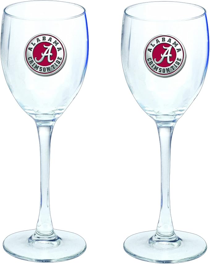Heritage Pewter Alabama Glass Water Goblets – Set of 2 | 12 OZ Goblet Glasses | Expertly Crafted Pewter Glass
