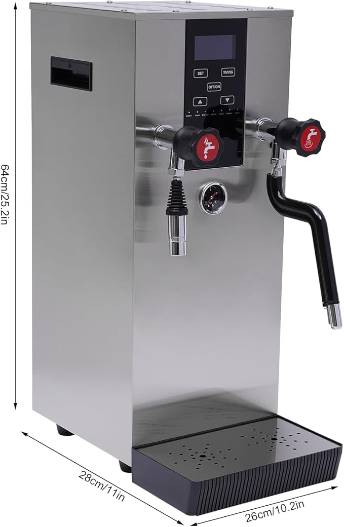 Espresso Machine, 12L 4 in 1 2500W 4 Bar 360° Water Valve Professional Commercial Steam Water Boiling Machine Coffee Maker Foam Maker for Cappuccino, Latte, Coffee, Milk, Bubble Tea, Milk Tea