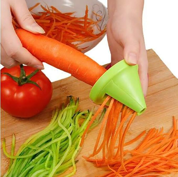2Pcs Spiralizer Vegetable Slicers,Handheld Spiralizer Vegetable Fruit Spaghetti Zucchini Noodle Maker Grater Slicer Cutters,Kitchen Gadget Funnel Carrot Radish Cutter Shred Slicer Spiral Tools