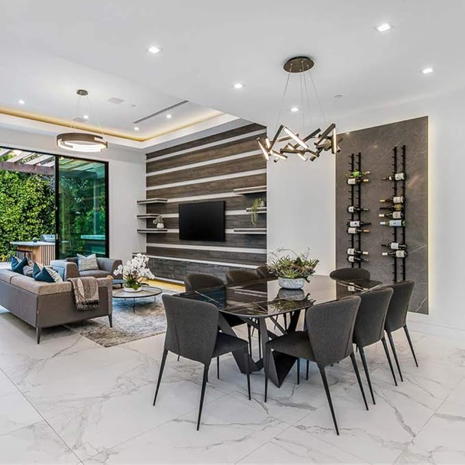 Ultra Wine Racks Wall Mounted Label-Out Wine Racks (1 Foot 2 Deep, Matte Black, 6 Wine Bottles) - Modern Metal Wine Storage, Modular Design for Home Bar, Kitchen, Dining Rooms, & Wine Cellars