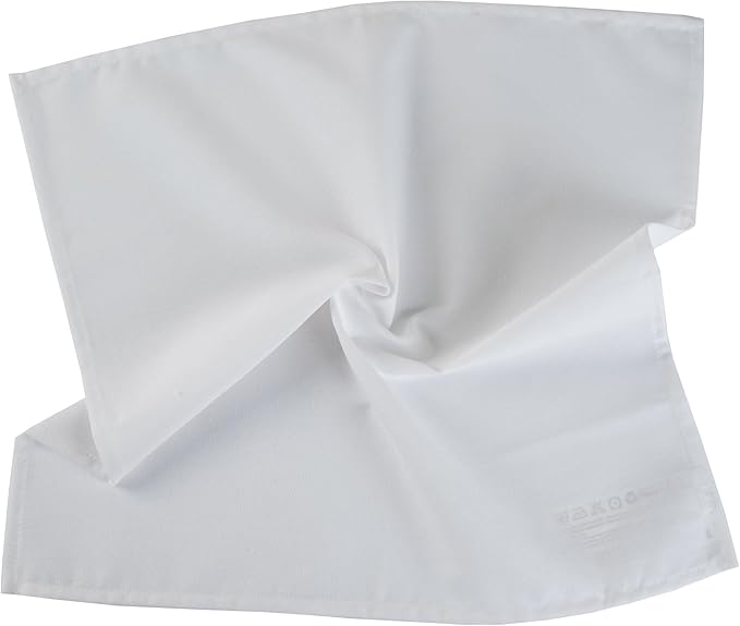 Solid Color Linen Blended Thin Dinner Cloth Napkins - Set of 12 (40 x 40 cm) - for Events & Home Use (White)