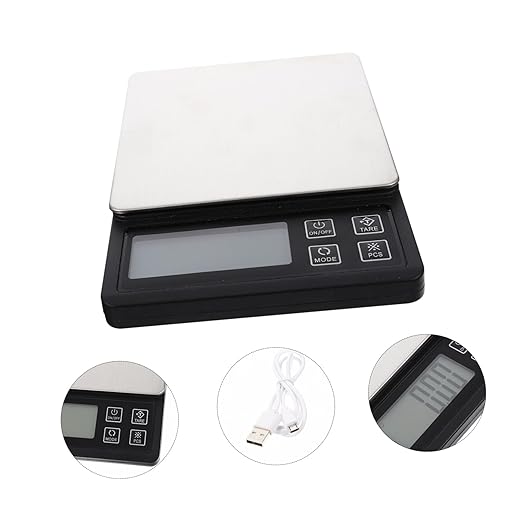 Uonlytech Multi-Function Digital Kitchen Scale Precision Rechargeable Baking Food Gram Scale with LCD Display for Cooking Food Jewelry Weighing