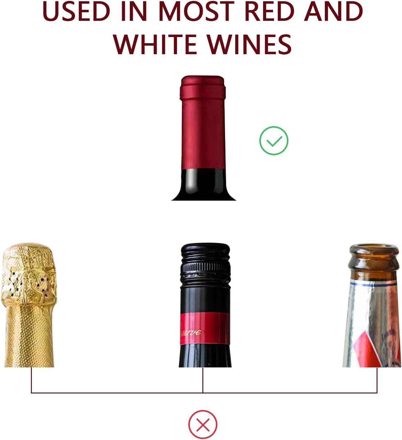 Wine Stoppers for Wine Bottles with Stainless Steel Vacuum Wine Bottle Stopper with Silicone Reusable Wine Corks, Leak proof Keep Fresh Suitable for Red&White Bottle (Silver, 2 Pack)