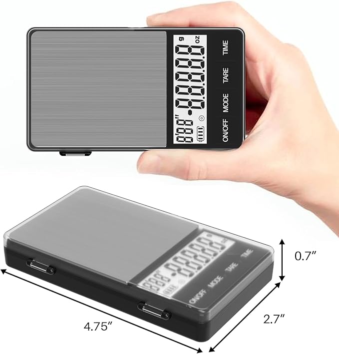 MAXUS Espresso Scale with Timer 1000g/0.1g Drip Coffee Scale, Small and Handy Barista Scale, Brew Drip Tray Coffee Scale, Backlit LCD for Fast and Accurate Reading, Convenient Digital Pocket Scale