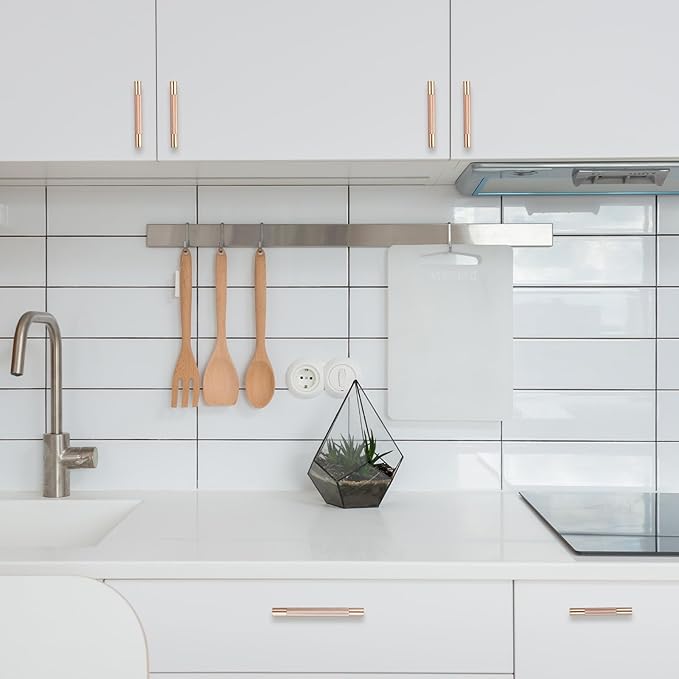 10 Pack 3 inch(76mm) Champagne Copper Kitchen Cabinet Handles Knurled Cabinet Pulls Gold Drawer Pulls Kitchen Hardware