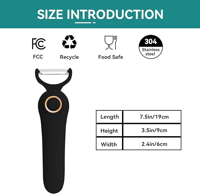 3-in-1 Electric Peeler | Auto Blade for Fruits/Vegetables | 3 Interchangeable Blades | Type-C Charging,Battery Capacity 1500 mAh | Kitchen, Travel, Camping
