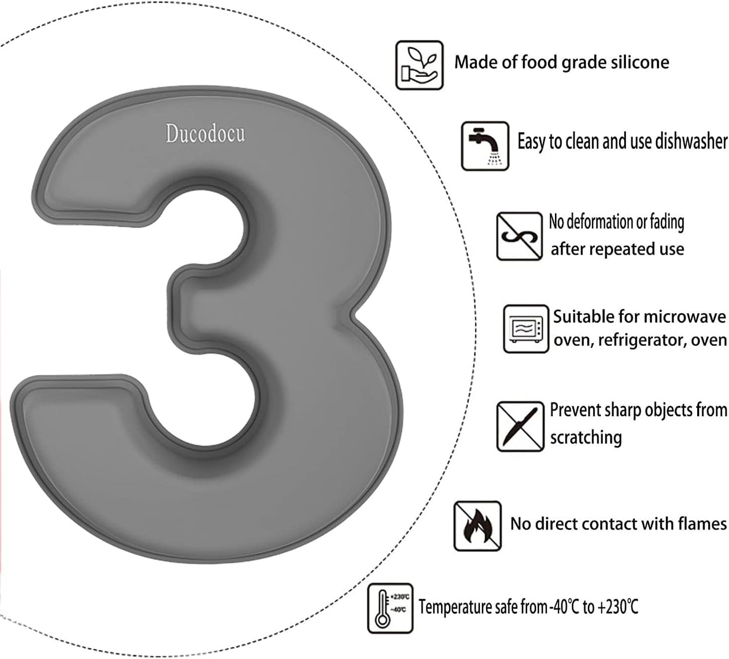 Ducodocu Silicone Cake Pans 3D Large Number Cake Mould Novelty Cake Tins DIY Baking Mold for Birthday Wedding Anniversary 10 inch Number of 3