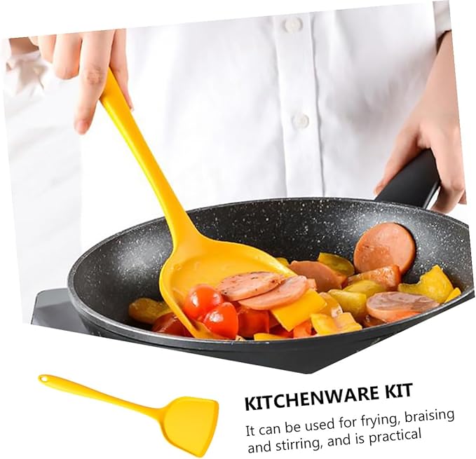 Silicone Kitchenware Non-stick Cooking Utensils with Storage Bucket Heat Resistant Kitchen Tools for Frying Braising Stirring Dishwasher Safe Cooking Supply