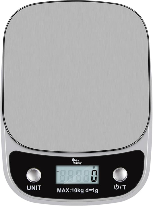 Digital Food Scale, 22 lbs/10kg Multifunction Kitchen Scale with Large Back-lit LCD Display and Tare Function for Cooking Baking Diets