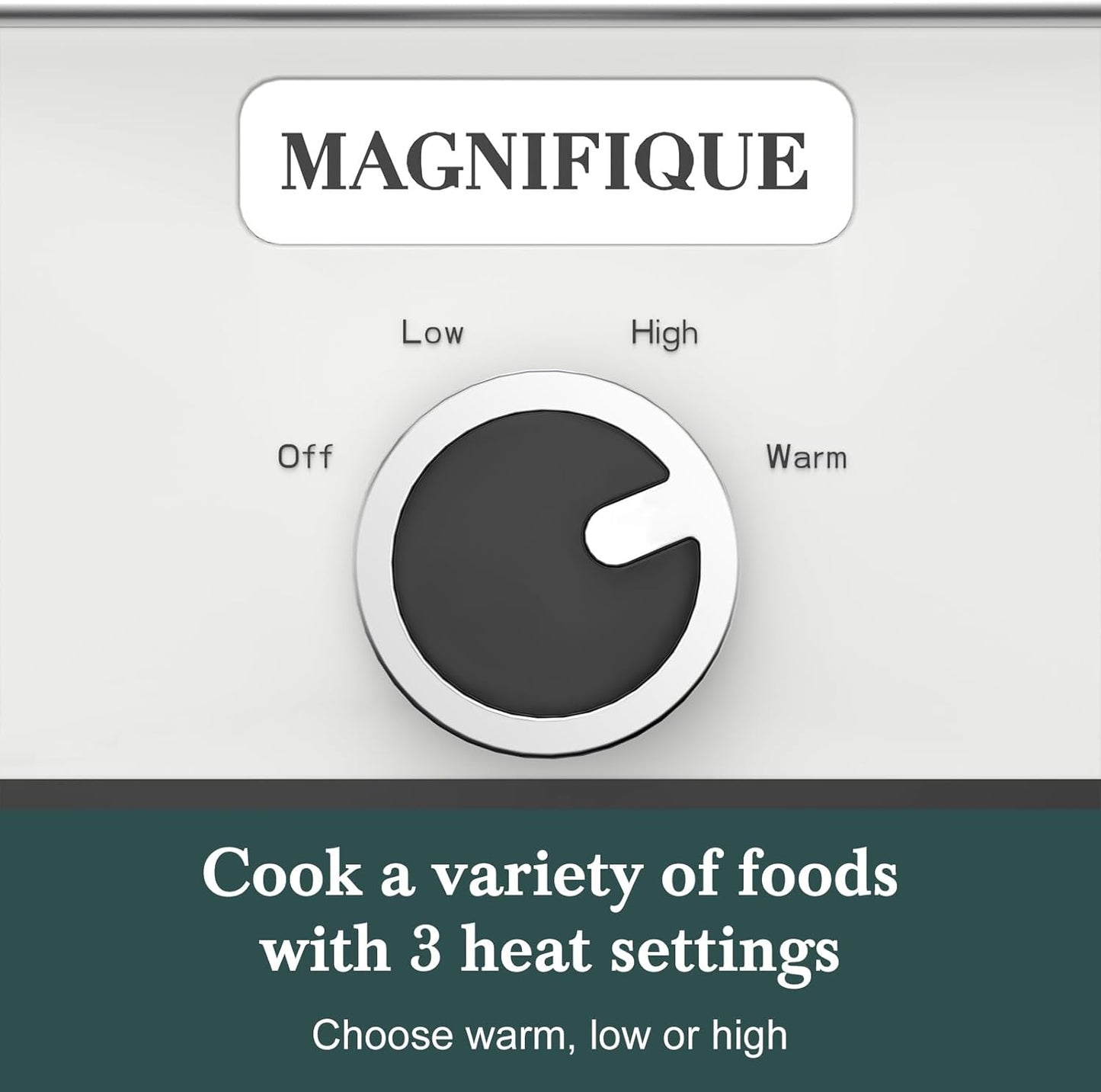 MAGNIFIQUE 4 Quart Casserole Slow Cooker with Ceramic Baking Dish - Perfect Small Kitchen Appliance Crock Pot for Family Dinners, Oven Safe and Durable Bakeware for Lasagna, Roasts